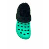 Dámske zateplené clogsy FLAMEshoes A-002-M smaragdová/čierna