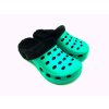 Dámske zateplené clogsy FLAMEshoes A-002-M smaragdová/čierna