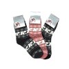 Dámské vlněné ponožky ANGORA s norským vzorem 3-pack - růžová/černá/šedá