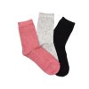 Dámské vlněné ponožky ANGORA MIX 3-pack - růžová/černá/sv.šedá