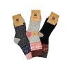Dámske vlnené ponožky ALPACA nórsky vzor 3-pack - tm.sivá/sv.sivá/čierna