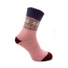 Dámske vlnené ponožky ALPACA nórsky vzor 3-pack - růžová/čierna/sv.sivá