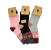 Dámske vlnené ponožky ALPACA nórsky vzor 3-pack - růžová/čierna/sv.sivá