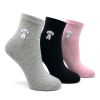 Dámske členkové ponožky s obrázkom 3-pack - ružový MIX