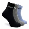 Pánské kotníkové ponožky sport modrý MIX 3-pack