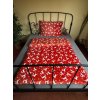 Ložní souprava červené se sobem 70x90 cm + 140x200 cm