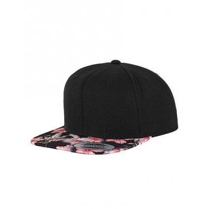 Camo snapback Floral red zepředu