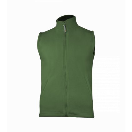 Unisex fleecová vesta Zelená přední strana