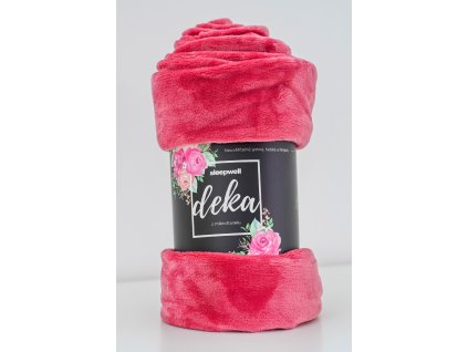 Deka mikroflanel malinová