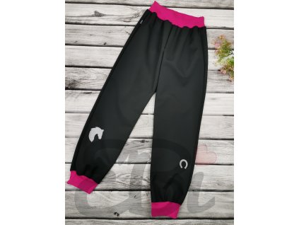 Softshellové kalhoty - černé, kůň