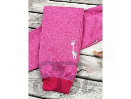 Softshellové kalhoty růžový melír - žirafa
