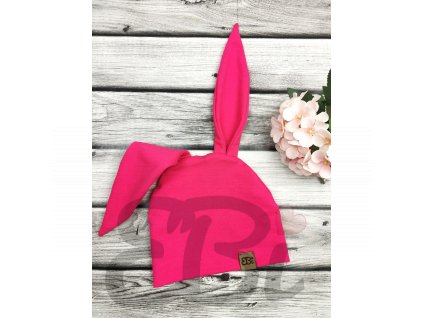 Čepice bunny, neon pink