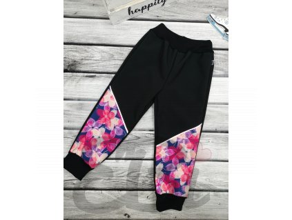 Zimní softshellové kalhoty - černé, Colorful Flower