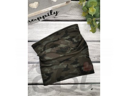Nákrčník  jednovrstvý  - zelený maskáč