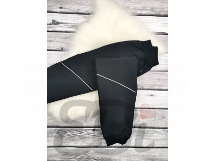 Zimní softshellové kalhoty - černé, s Reflexním Pruhem