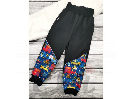 Zimní softshellové kalhoty s BERÁNKEM černé - Beep