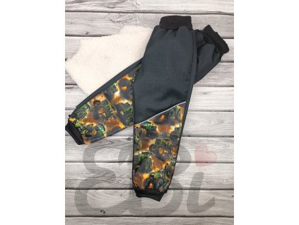 Zimní softshellové kalhoty s BERÁNKEM černé - John Deere