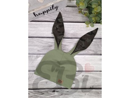 Čepice bunny - Olivová