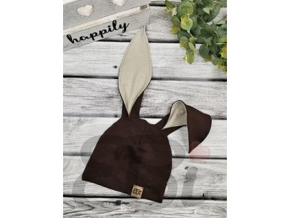 Čepice bunny - Hnědá