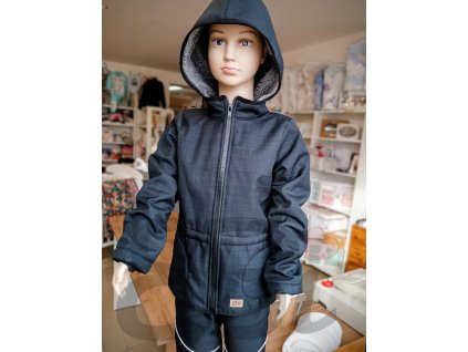 Zimní bunda softshellová s BERÁNKEM, černá