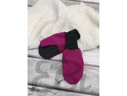 Rukavičky softshellové s BERÁNKEM - Fialové