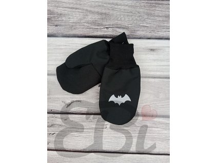 Zimní softshellové rukavice - černé, Netopýr