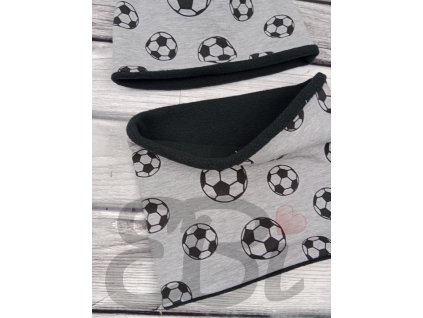 Set - černá zimní čepice s nákrčníkem - Míče