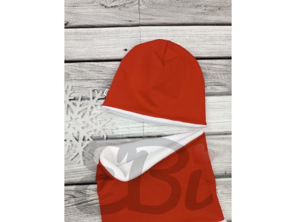 Set - černá zimní čepice s nákrčníkem - Viva magenta