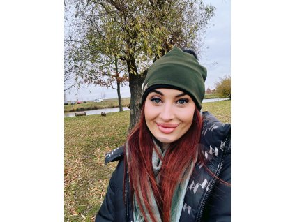 Čepice zimní - Tmavě zelená