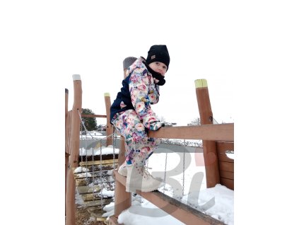 Zimní softshellové kalhoty s BERÁNKEM- Květy