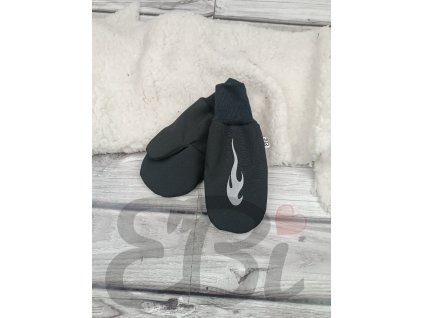 Rukavičky softshellové s BERÁNKEM - Plamen
