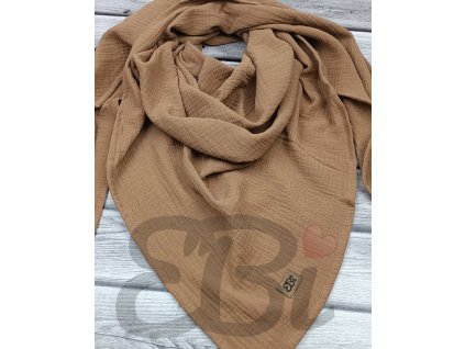 Mušelínový maxi šátek - Capuccino