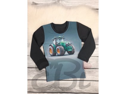 Tričko dl.rukáv, zelený traktor