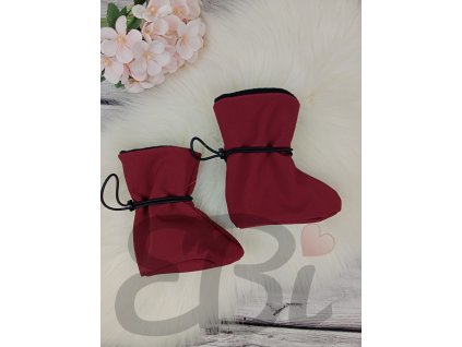 Capáčky softshellové, zateplené fleecem - bordo