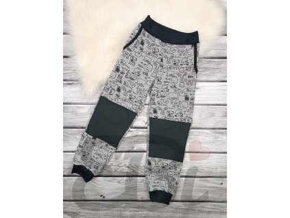 Tepláky se soft koleny - příserky na šedé