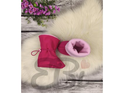 Capáčky softshellové, zateplené fleecem - růžové
