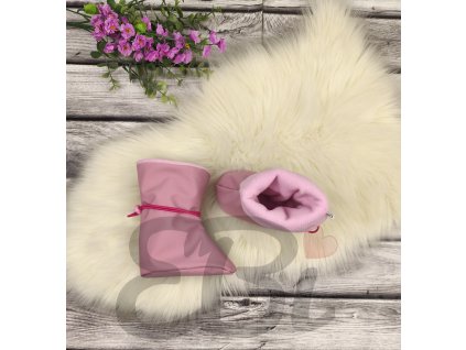 Capáčky softshellové, zateplené fleecem - Pudrové