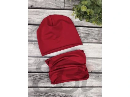 Čepice jednovrstvá - Tmavě červená