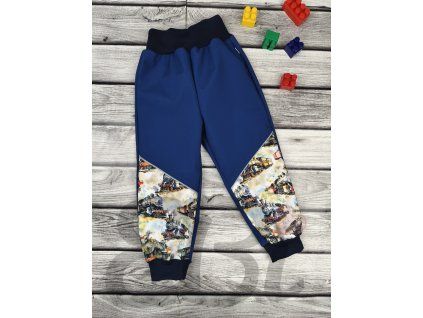 Softshellové kalhoty - modré vláčky