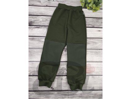 Tepláky se soft koleny - tmavě zelené