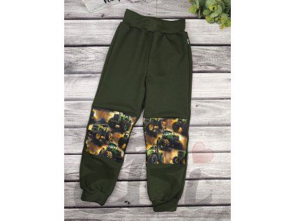Tepláky se soft koleny - tmavě zelené, John deere