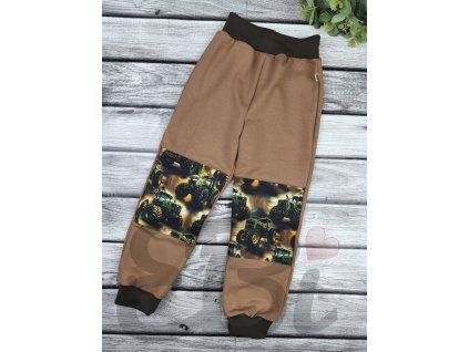 Tepláky se soft koleny - Hnědá, John deere