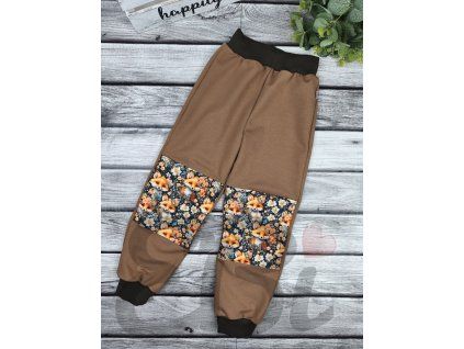 Tepláky se soft koleny - Hnědá, roztomilé lištičky