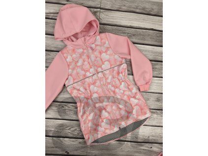 Softshellová parka s fleecem, Skleněná srdíčka