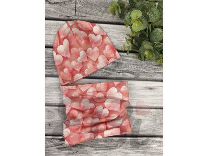 Čepice jednovrstvá - Skleněná srdíčka