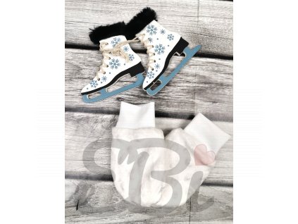 Zimní rukavičky - white minky