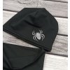 Set čepice a nákrčník - Černá s reflexním pavoukem
