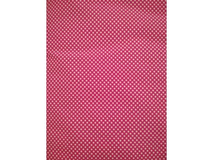 Bavlna tisk růžovobílý puntík