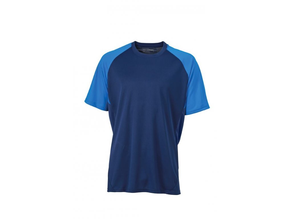 Týmové fotbalové funkční triko s kontrastními vsadky modrá námořní