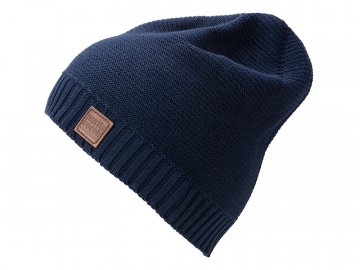 Trendy pletená čepice z bavlny modrá